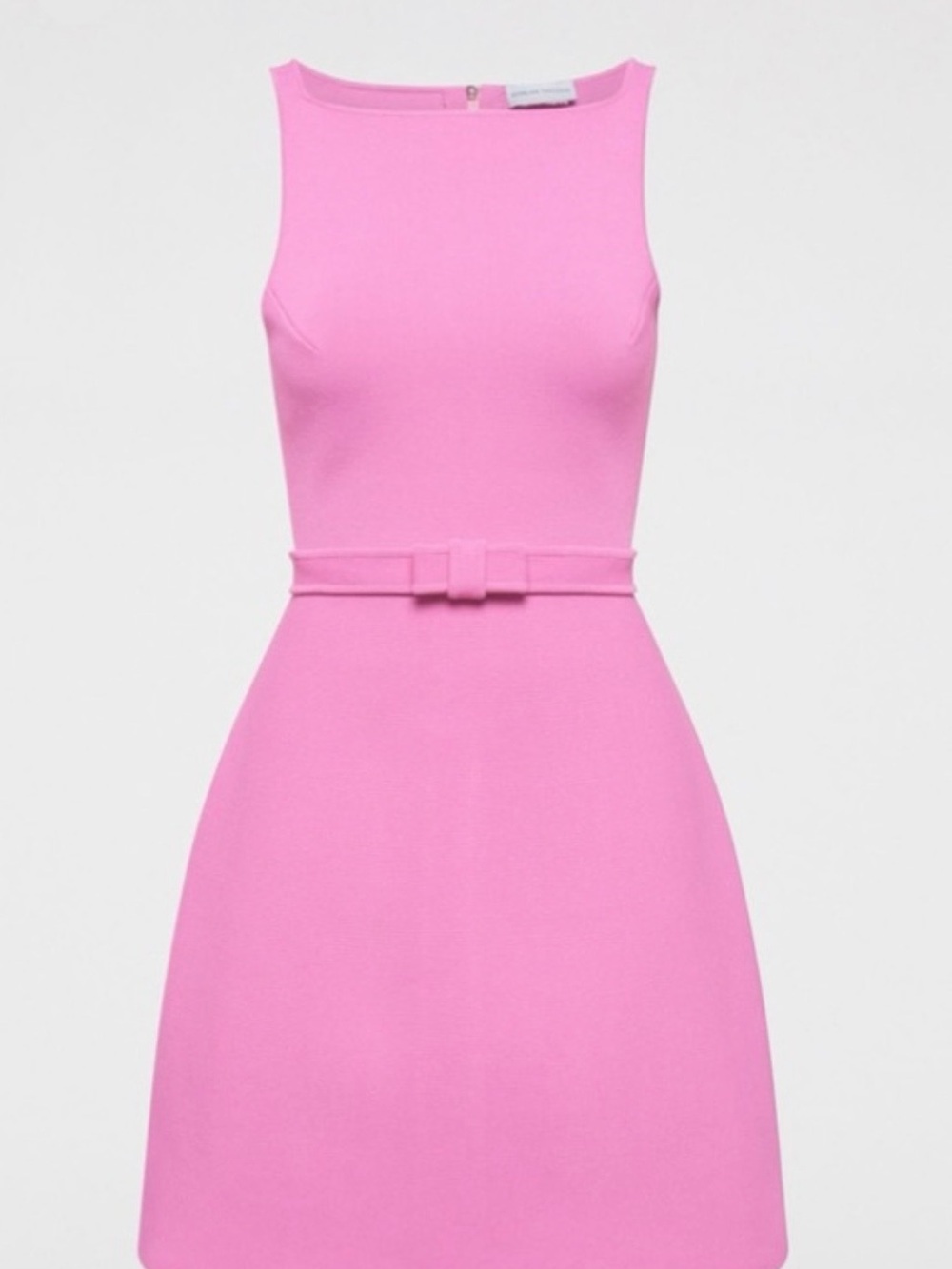 Scanlan Theodore Pink Sleeveless Belted A-Line Mini Dress